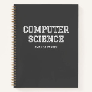 Personalised with Calendar Computer Science Grey Notebook
