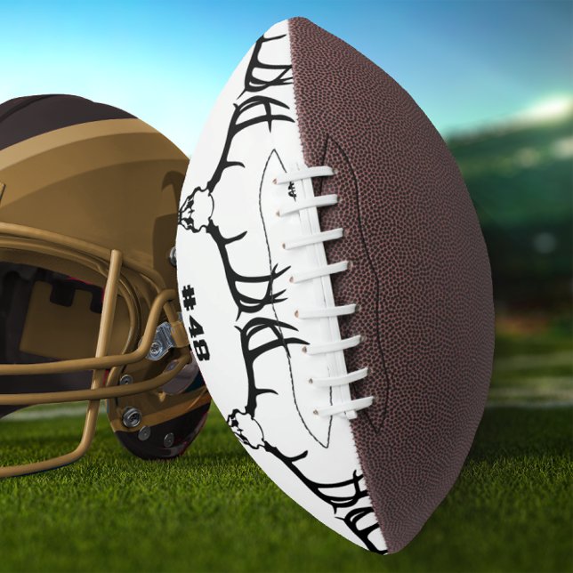 Personalised with # Deer Skull with intact Antlers Football (Creator Uploaded)