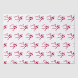 Personalised "With L❤️VE" Red Roses Tissue Paper