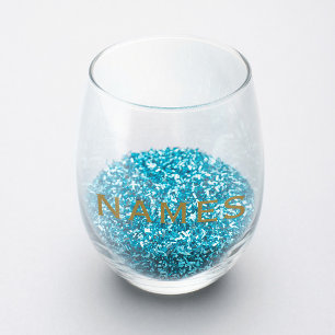 Personalised With Last Name or Nickname on Them Stemless Wine Glass