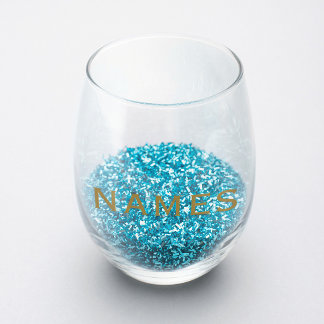 Personalised With Last Name or Nickname on Them Stemless Wine Glass