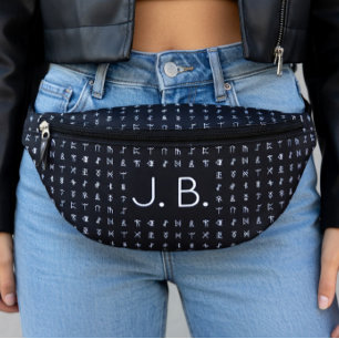 Personalised with Monogram & Runic Symbols Bum Bags