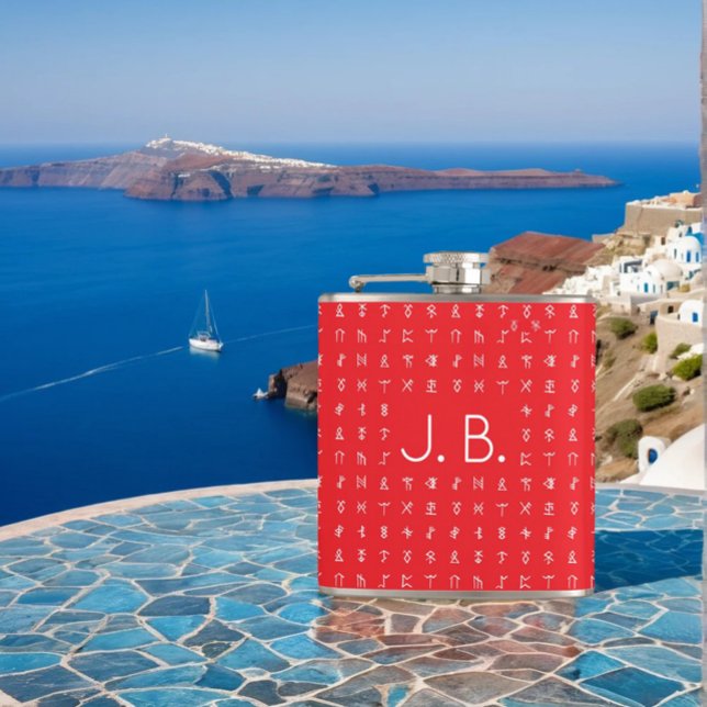 Personalised with Monogram & Runic Symbols Hip Flask (Creator Uploaded)