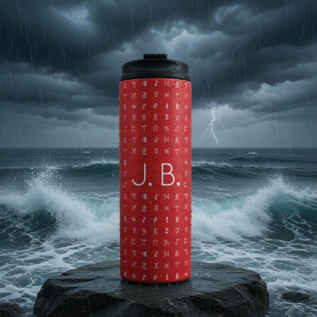 Personalised with Monogram & Runic Symbols Thermal Tumbler (Creator Uploaded)
