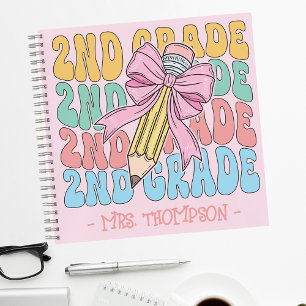 Personalised With Name 2nd Grade Teacher Custom Notebook