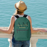 Personalised With Name Green Gold Modern Monogram Printed Backpack<br><div class="desc">Introducing the Personalised With Name Green Gold Modern Monogram Printed Backpack, a stylish and customisable accessory suitable for various occasions. This backpack is an ideal choice for bridesmaid bags on the wedding day, bridal party gift bags, or custom backpacks for a bachelorette party. Crafted for adults, this monogrammed backpack combines...</div>