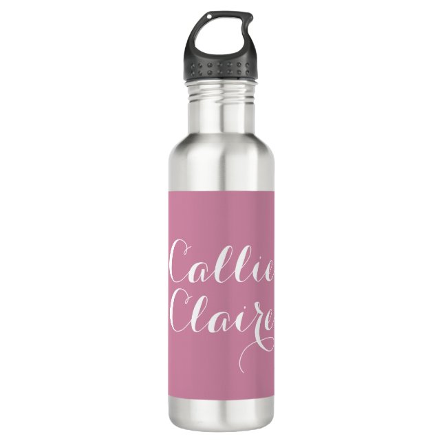 Personalised with Name Pink Water Bottle (Front)