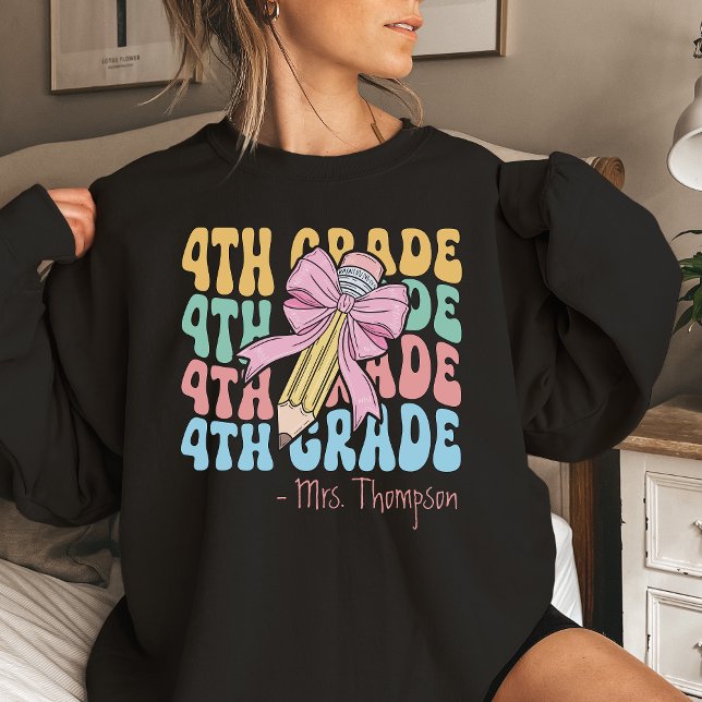 Personalised With Name Second Grade Teacher Custom Sweatshirt (Creator Uploaded)