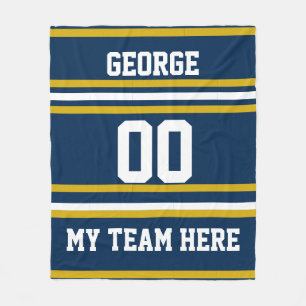 Personalised with name,#, team, sports fan Team Fleece Blanket