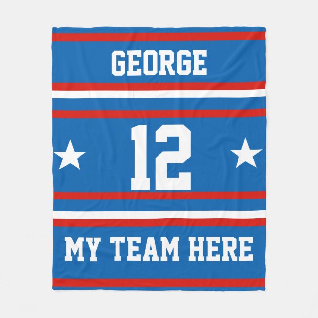 Personalised with name,#, team, sports fan Team Fleece Blanket (Front)