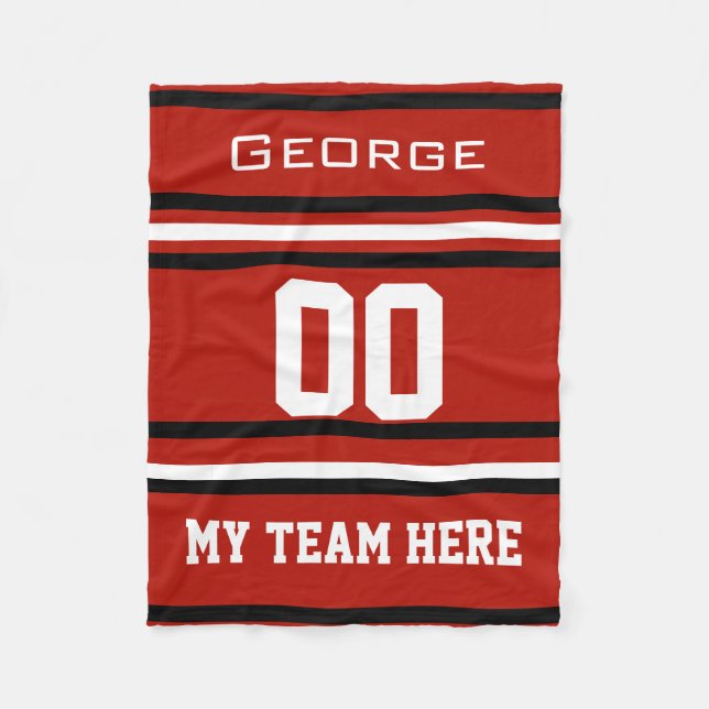 Personalised with name,#, team, sports fan Team Fleece Blanket (Front)