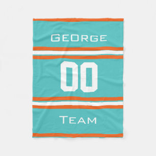 Personalised with name,#, team, sports fan Team Fleece Blanket