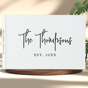 Personalised With Names Elegant Calligraphy Script Guest Book