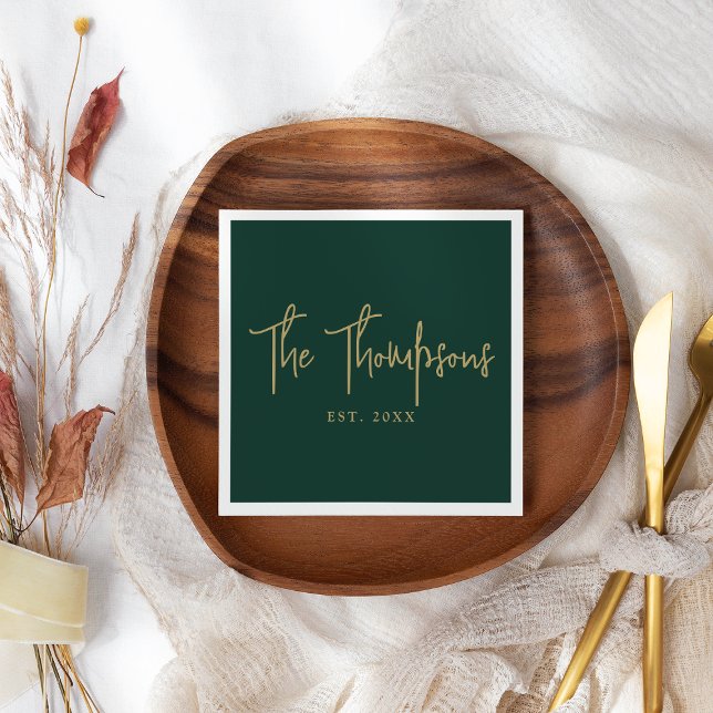 Personalised With Names Elegant Calligraphy Script Napkin (Creator Uploaded)