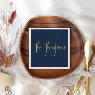 Personalised With Names Elegant Calligraphy Script Napkin