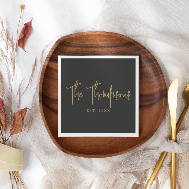 Personalised With Names Elegant Calligraphy Script Napkin (Creator Uploaded)