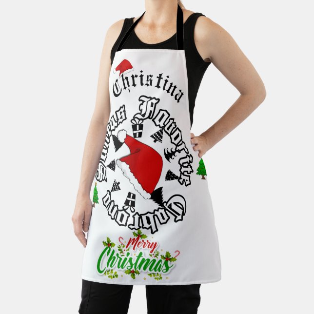 Personalised with the name Christmas Apron (Insitu)