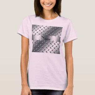 Personalised with your name diamond plate steel T-Shirt