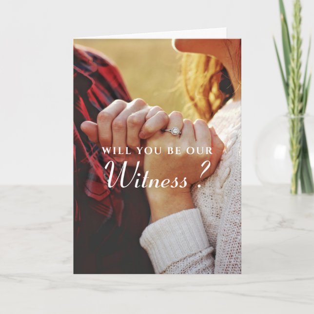 Personalised Witness, Wedding Card (Front)