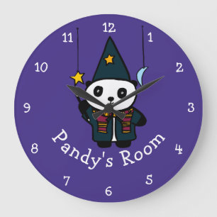 Personalised Wizard Pandy the Panda Large Clock