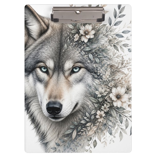 Personalised Wolf  Clipboard (Front)