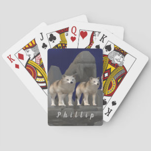 Personalised Wolf Themed Playing Cards