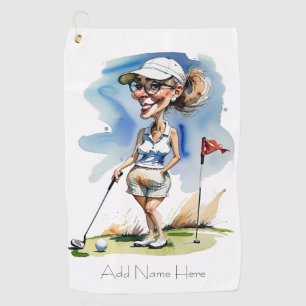 Personalised Woman Golfer Golf Towel