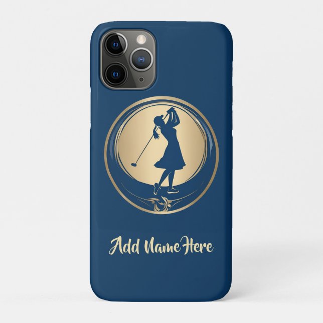 Personalised Woman Golfer's iPhone Case (Back)
