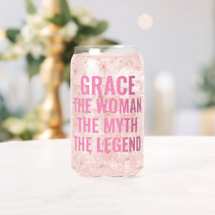 Personalised Woman The Myth The Legend Birthday Can Glass