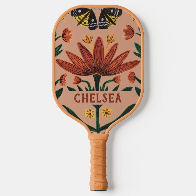 Personalised Woman's Botanical Pickleball Paddle (Front)
