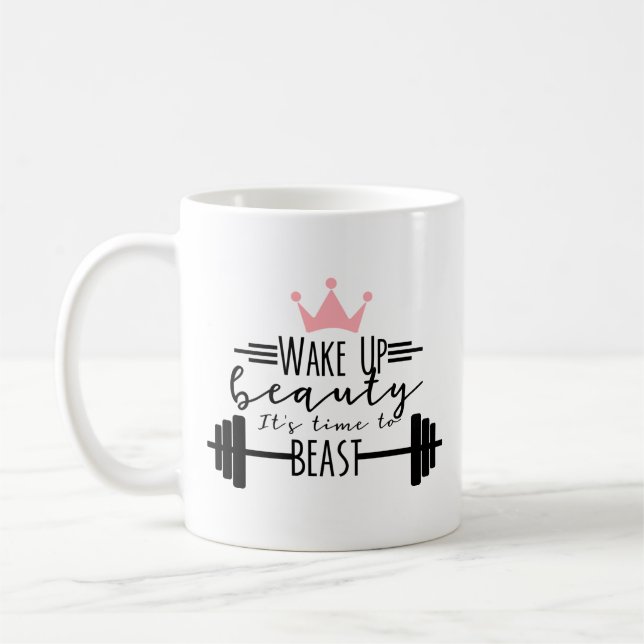 Personalised Woman's Weight Lifting Gym Fitness  Coffee Mug (Left)