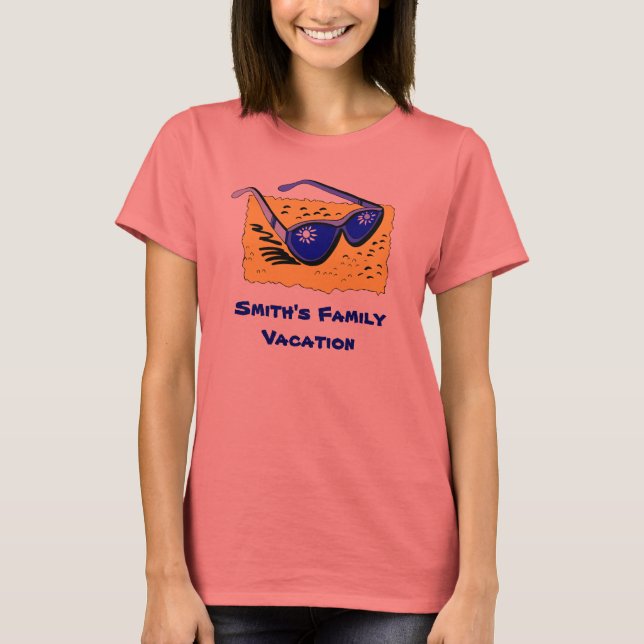 Personalised Women's Family Vacation T-Shirts (Front)
