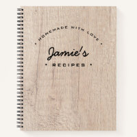 Personalised Wood Homemade with Love Recipe Quote