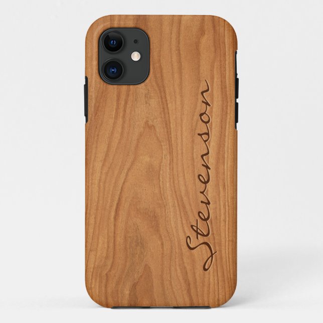 Personalised Wood Look - Walnut Wood Grain Texture Case-Mate iPhone Case (Back)