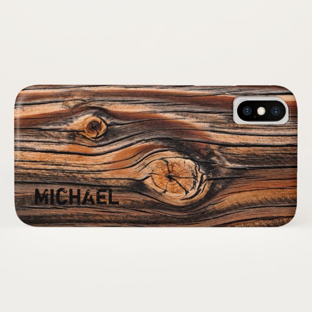Personalised Wood Texture Cool Unique Case-Mate iPhone Case (Back (Horizontal))
