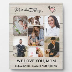 Personalised Wooden Photo Plaque Gift for Mum