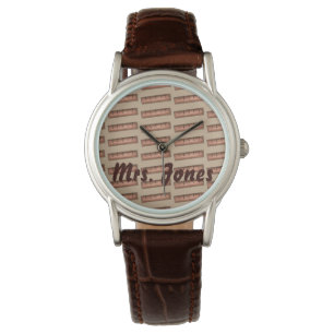 Personalised Wooden Ruler Math Teacher Watch