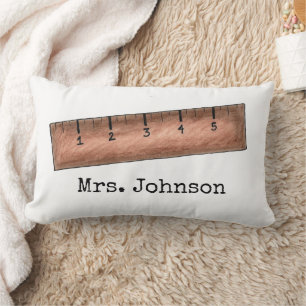 Personalised Wooden Ruler Teacher Educator School Lumbar Cushion