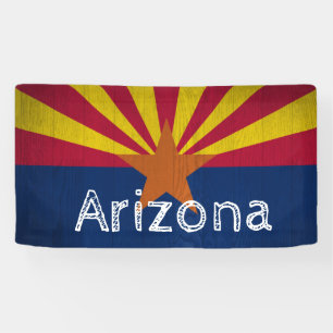 Personalised Woodgrain Arizona Starburst Flag Banner