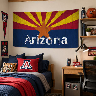 Personalised Woodgrain Arizona Starburst Flag Banner
