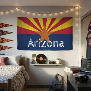 Personalised Woodgrain Arizona Starburst Flag Banner