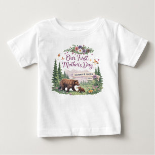 Personalised Woodland 1st Mother's Day Baby T-Shir T-Shirt