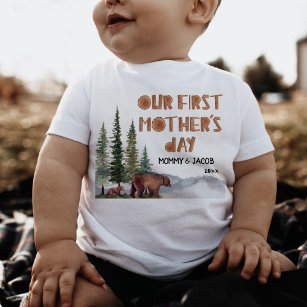 Personalised Woodland 1st Mother's Day Maternity T-Shirt