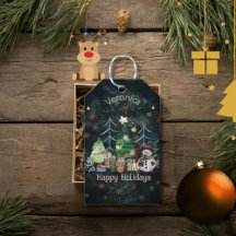 Personalised Woodland Animals Christmas Blue