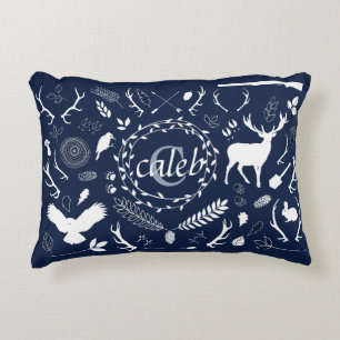 Personalised Woodland Baby Boy Nursery Decor Decorative Cushion