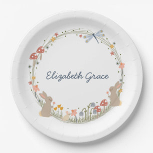 Personalised Woodland Baby Shower Paper Plates