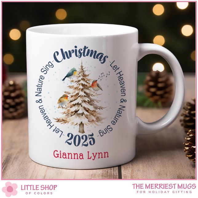 Personalised Woodland Birds Heaven and Nature Sing Coffee Mug (Creator Uploaded)