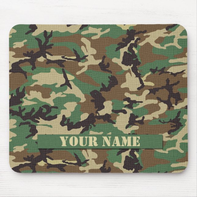 Personalised Woodland Camouflage Mousepad (Front)