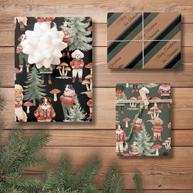 Personalised Woodland Dog Christmas Wrapping Paper (Creator Uploaded)