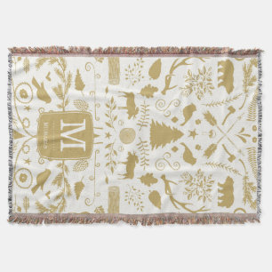 Personalised Woodland Holiday Throw Blanket